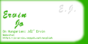 ervin jo business card